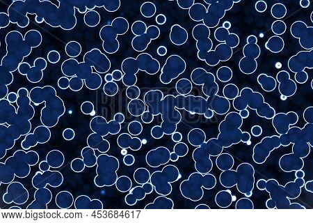 Artistic Beautiful Blue Many Biological Primitive Organisms Digital Graphic Background Texture Illus