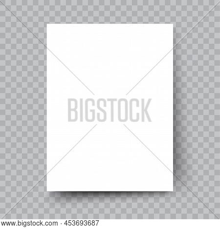 White Sheet. Paper Cut Design Template. 3d Realistic A4 Format. Vector Illustration. Stock Image.