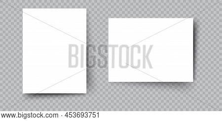 White Sheet. Paper Cut Design Template. 3d Realistic A4 Format. Vector Illustration. Stock Image.