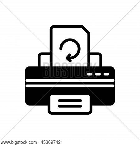 Black Solid Icon For Reprints Reimression Duplicate Machine Fax Facsimile