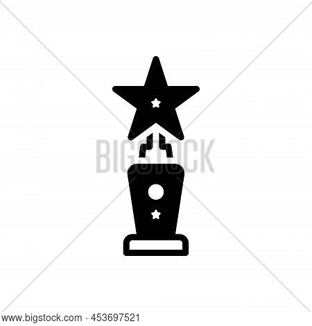Black Solid Icon For Prize Guerdon Gratuity Gift Reward Achievement Award Trophy