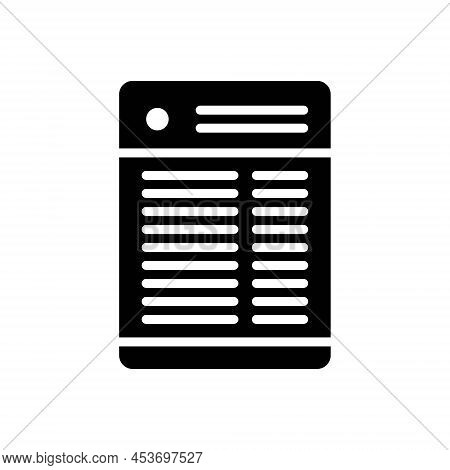Black Solid Icon For Transcripts Copy Written-account Record Manuscript Translation Document