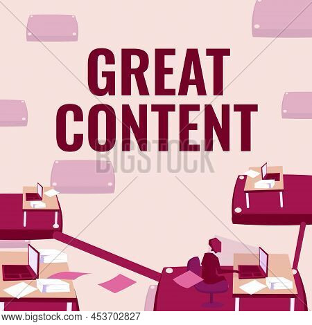 Handwriting Text Great Content. Business Approach Satisfaction Motivational Readable Applicable Orig