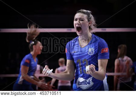 Ankara, Turkey - December 18, 2021: Neriman Ozsoy In Itambe Minas Vs Imoco Volley Conegliano Semifin
