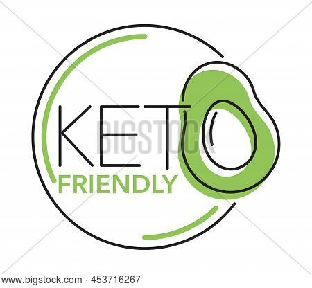 Keto Diet Friendly - Labeling For Dieting Nutrition In Thin Line Simple Decoration