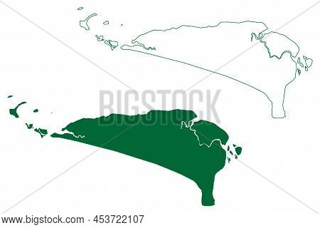 Sherbro And Turtle Islands (republic Of Sierra Leone, Salone, Atlantic Ocean) Map Vector Illustratio
