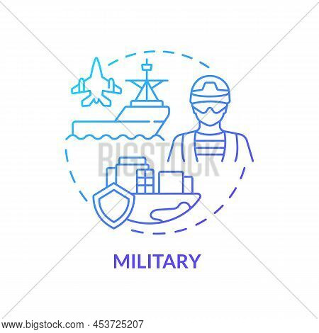Military Blue Gradient Concept Icon. Armed Forces. State Defence And Security. Social Institution Ab