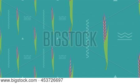 Seamless Pattern Of Rye. Can Be Used As An Old Style Wallpaper Or Textile Design