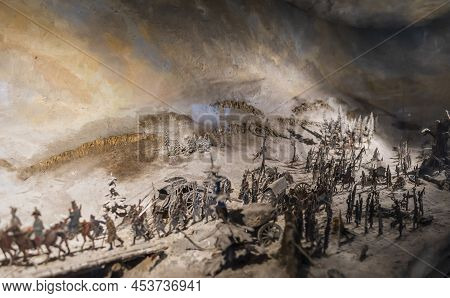 Leipzig, Germany - Dec 2018: Miniature Of The Battle Of Leipzig Inside The Völkerschlachtdenkmal , F