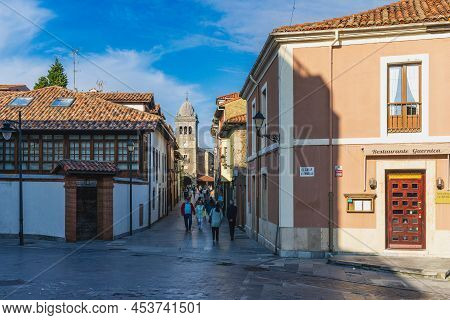 Luanco, Asturias, Spain, May 30, 2021. View Of The City Of Luanco, In Asturias