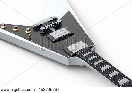 Close-up Electric Acoustic Guitar Isolated On White Background.
