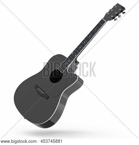 Electric Acoustic Guitar Isolated On White Background.