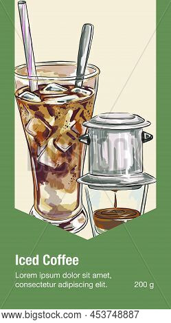 Iced Coffee Banner Which Can Be Used For Menu Books And Cafe Promotions. Can Be Used For Website Or