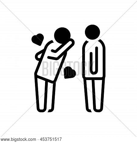 Black Solid Icon For Respect Love Regard Respectability Esteem Honor Reverence Acclaim Approbation