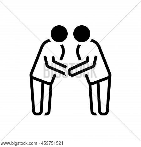Black Solid Icon For Respect Regard Respectability Esteem Shake Honor Reverence Acclaim Approbation