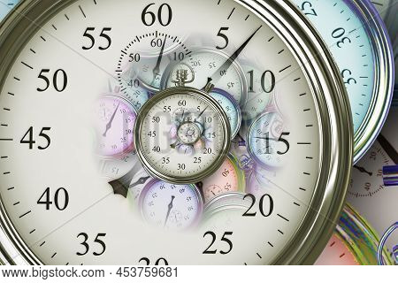 Droste Effect Background. Abstract Design For Concepts Related To Time, Deadline And Business.