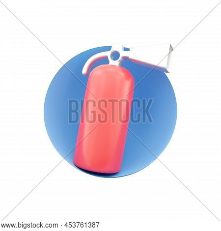 3d Render Fire Extinguisher Icon With. 3d Render Icon With Button. 3d Rendering Fire Extinguisher Ic