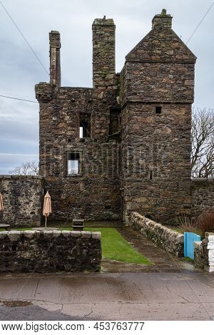 The Ruins Of Carsluith Castle Stone Tower House, Wigtown Bay, Scotland