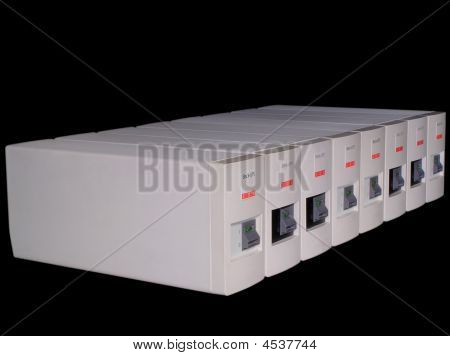 Eight Back-ups On Black Background