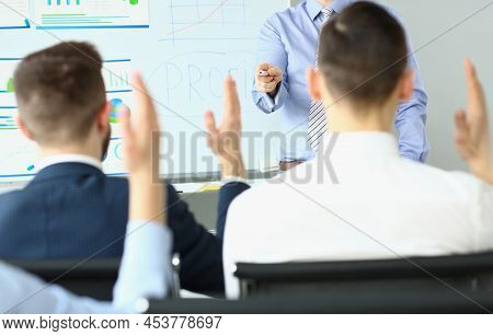 Portrait Of Business Coach At Training In Company Office, Development Strategy, Teambuilding Or Brai