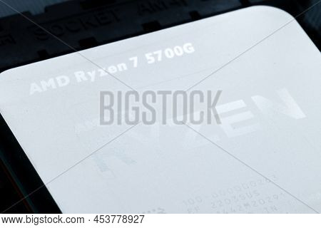 Pruszcz Gdanski, Poland - April 21, 2022: Amd Ryzen 7 Cpu.