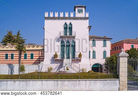 Italy, Bardolino, The Ancient Facade Of Villa Terzi  On The Lakefront