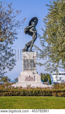 Peschiera Del Garda, Italy - March 21, 2022: The War Memorial Monument, With The Names Of The Fallen