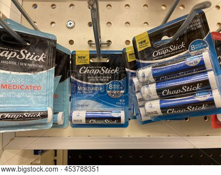 Grovetown, Ga Usa - 04 15 22: Retail Store Lip Treatment Chapstick And Prices