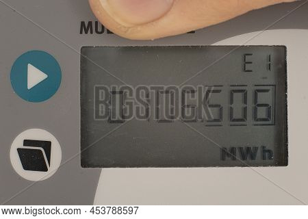 Thr Digital Meter Of The District Heating System Showing The Cost Of Heating