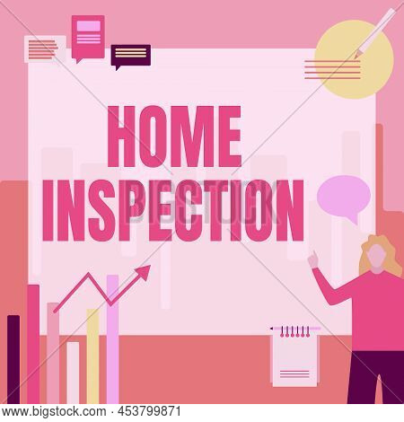 Text Showing Inspiration Home Inspection. Business Idea Examination Of The Condition Of A Home Relat