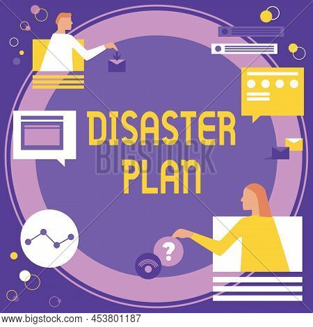 Text Caption Presenting Disaster Plan. Conceptual Photo Respond To Emergency Preparedness Survival A