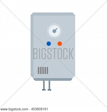 Gas Boiler. House Heater. Furnace System. Cartoon Vector Icon. System Of Combi Heating. White Smart 