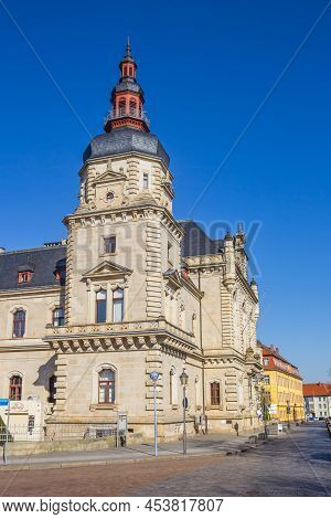 Merseburg, Germany - March 22, 2022: Tower Of The Historic Standehaus Building In Merseburg, Germany