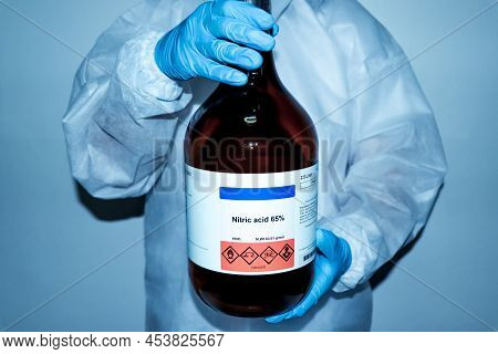 Nitric Acid Danger Chemical And Symbol In Factory Or Laboratory