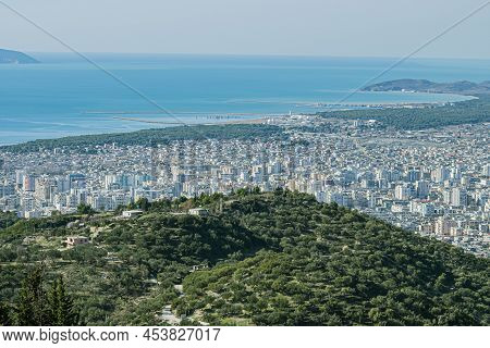 Aerial View Of Coastal Vlore City, Albania