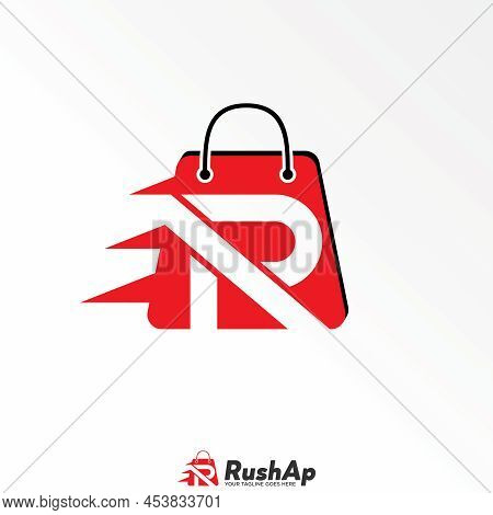 Shop Bag With Letter Or Word R Speed Font Image Graphic Icon Logo Design Abstract Concept Vector Sto