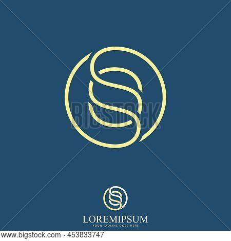 Letter Or Word Ss Double Line Font In Circle Image Graphic Icon Logo Design Abstract Concept Vector 