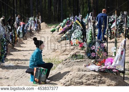 War In Ukraine. Cemetery In Irpen With Fresh Graves