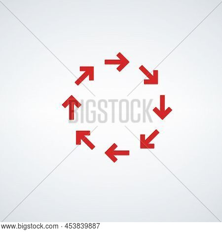 Abstract Circle Made Out Of Arrows For Infographic. Stock Vector Illustration Isolated On White Back