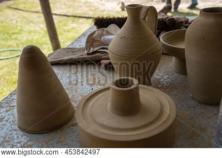 Amarante, Portugal - April 30: Pieces Of Clay Waiting To Enter On The Cooking Process Of The Black C