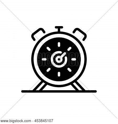 Black Solid Icon For Limiting Time Clock Instrument Instant Timeout Display Limit Limitations Measur