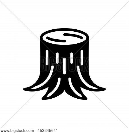 Black Solid Icon For Logging Logwood Erosion Denuding Trunk Deforestation Felling Wooden Forest Lumb