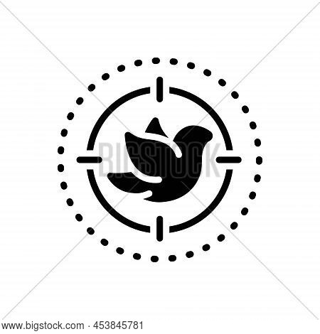 Black Solid Icon For Hunting Trapping Accuracy Aim Bird Target Hunter Poaching Venery Hunt Prey
