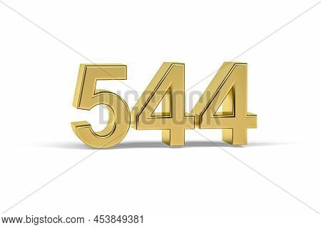 Golden 3d Number 544 - Year 544 Isolated On White Background - 3d Render