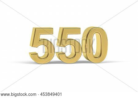 Golden 3d Number 550 - Year 550 Isolated On White Background - 3d Render
