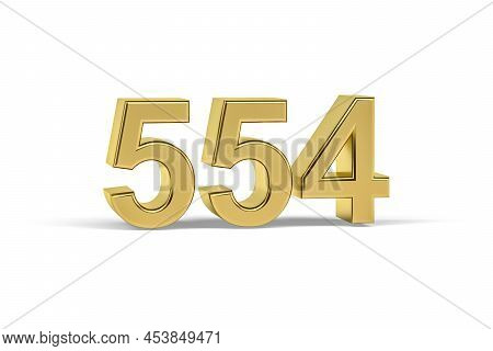 Golden 3d Number 554 - Year 554 Isolated On White Background - 3d Render