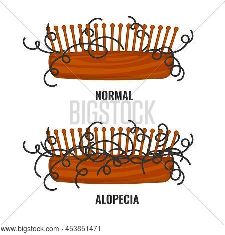 Comb With Damaged Lock Of Hair Illustration