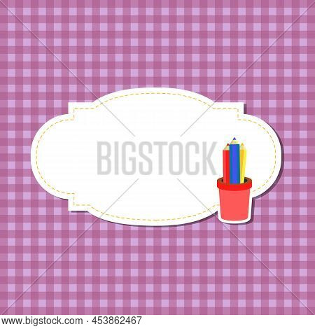 Decorative Invention Card With Brown Plaid Background