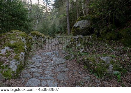 Trail At Madriu Perafita Claror Valley In Andorra,unesco World Heritage Site.