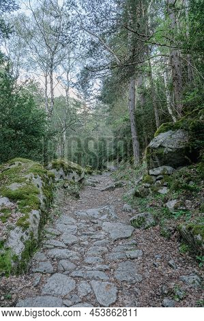 Trail At Madriu Perafita Claror Valley In Andorra,unesco World Heritage Site.